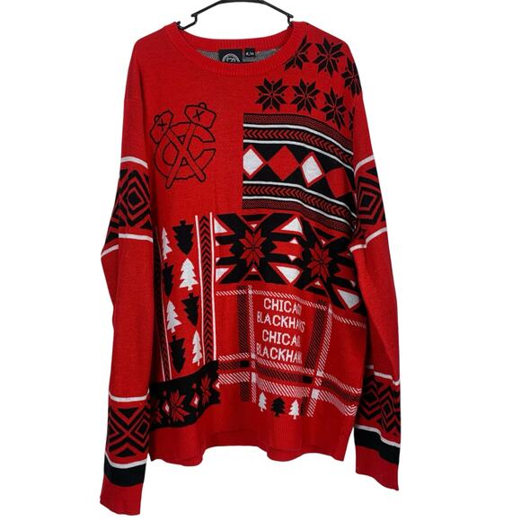 NHL Other - Chicago Blackhawks Sweater Men's XXL Red Ugly Christmas Pullover Crew Neck READ